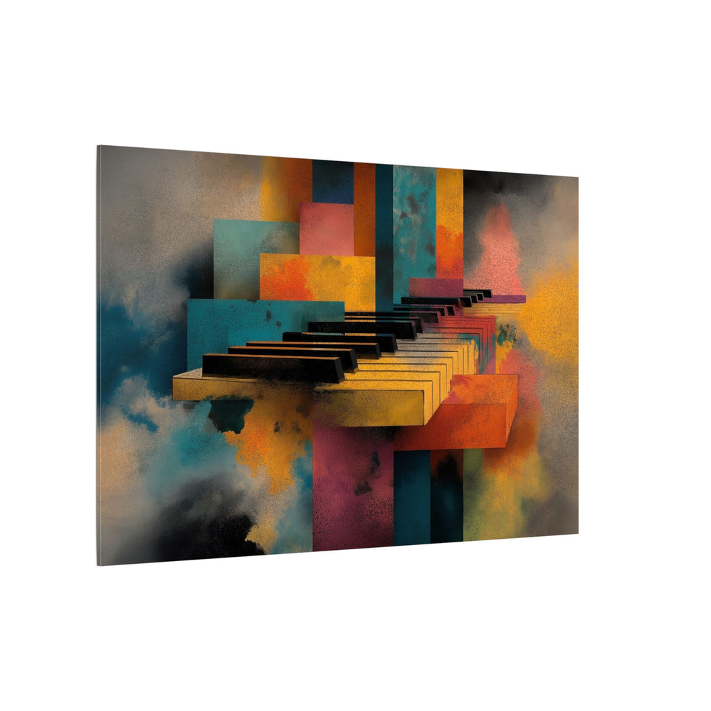 Piano Keyz canvas, side angle showing the wrapped edge and floating keyboard